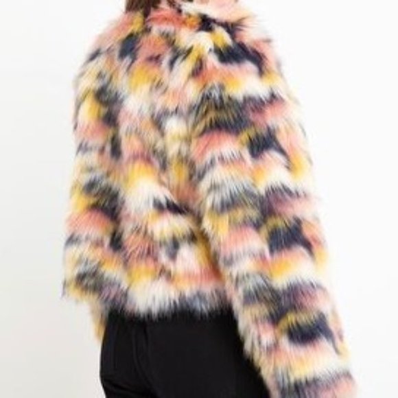Eloquii Multicolored Faux Fur Coat - Picture 2 of 3